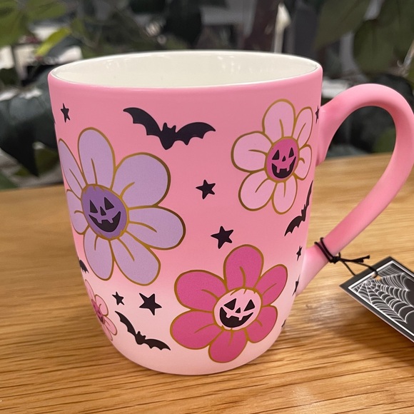 Halloween Purple & Pink Jack o’lantern Flower & Bats Smooth Matte Soft Touch NWT - Picture 1 of 4